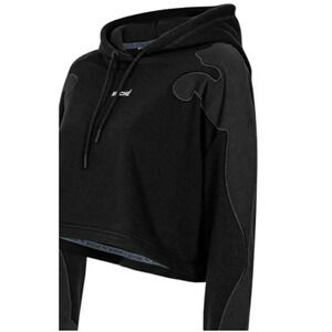 Puma X Koché Hoodie Cropped Sweatshirt Size XL Women's Black Casual Outerwear